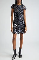 Rabanne Cap Sleeve Sequin Minidress Black at Nordstrom, Us