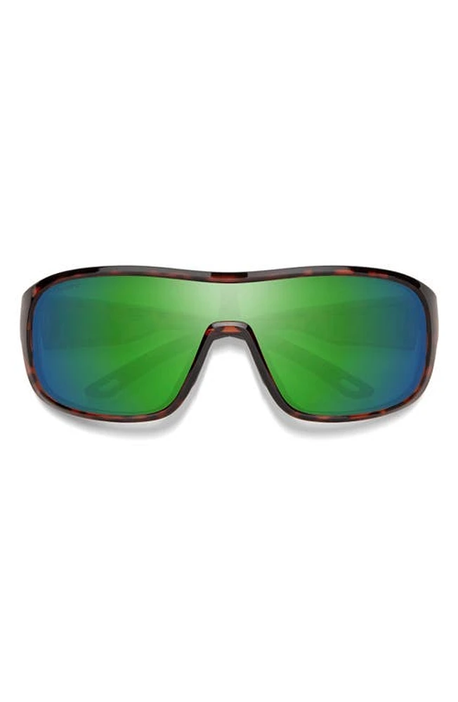 Smith Spinner 134mm ChromaPop Polarized Shield Sunglasses in Tortoise /Green Mirror at Nordstrom