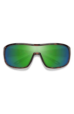 Smith Spinner 134mm ChromaPop Polarized Shield Sunglasses in Tortoise /Green Mirror at Nordstrom