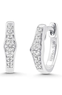 Sara Weinstock Lucia Diamond Pavé Huggie Hoop Earrings in 18K Wg at Nordstrom