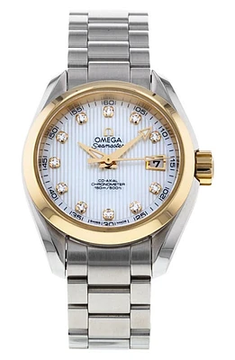 Watchfinder & Co. Omega Preowned 2019 Seamaster Aqua Terra 150M Automatic Bracelet Watch in White at Nordstrom