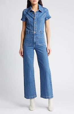 Rolla's Sailor Short Sleeve Denim Jumpsuit Breaker at Nordstrom,