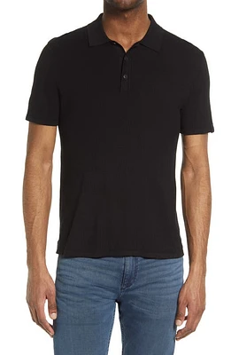 rag & bone Harvey Knit Polo Black at Nordstrom,