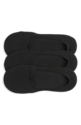 Nordstrom 3-Pack Cotton Blend No-Show Socks in Black at Nordstrom, Size 9