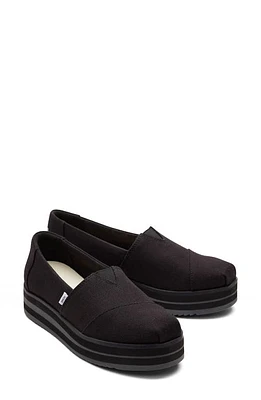 TOMS Alp Midform Espadrille Black at Nordstrom,