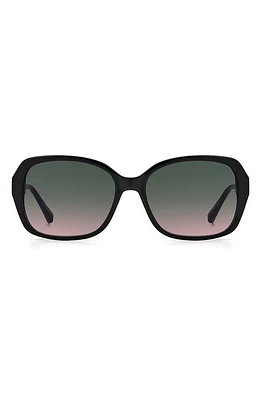 Kate Spade New York yvette 54mm gradient polarized square sunglasses in Black /Green Pink at Nordstrom