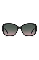 Kate Spade New York yvette 54mm gradient polarized square sunglasses in Black /Green Pink at Nordstrom