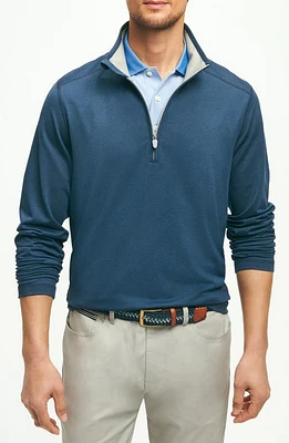 Brooks Brothers Half Zip Golf Pullover Navy Heather at Nordstrom,