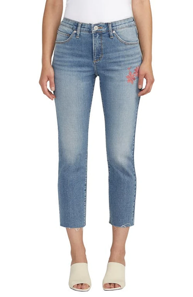 JAG Ruby Raw Hem Mid Rise Crop Straight Leg Jeans Olympus Blue at Nordstrom, 26