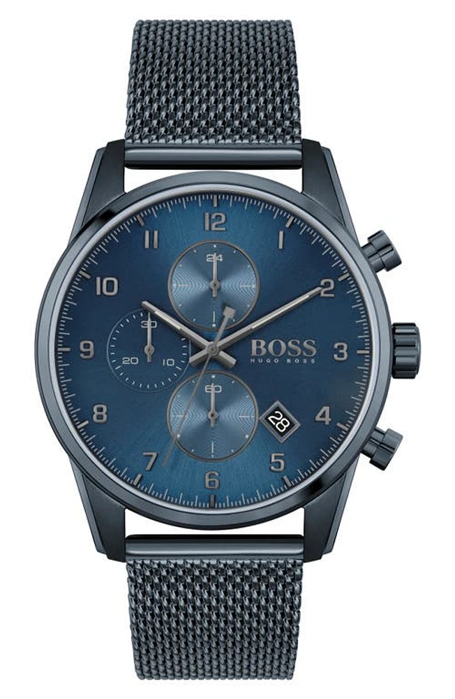 BOSS Skymaster Chronograph Mesh Strap Watch