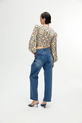 Nocturne Jeans with Asymmetric Closure in Blue at Nordstrom