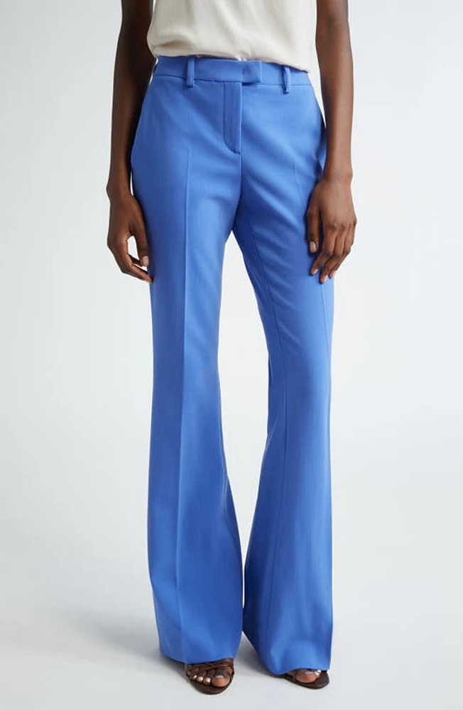 Michael Kors Haylee Stretch Virgin Wool Blend Flare Leg Pants at Nordstrom,