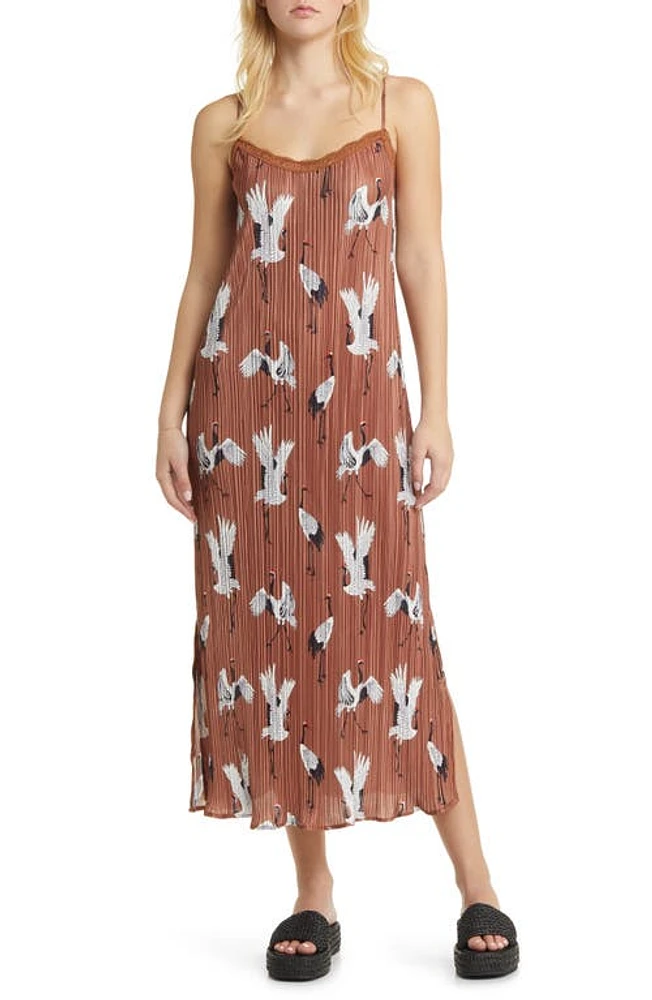 Dressed Lala Money Honey Plissé Midi Slipdress Eternal Youth at Nordstrom,