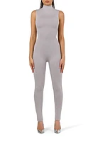 Naked Wardrobe Butter Contour Sleeveless Jumpsuit Light Grey at Nordstrom,