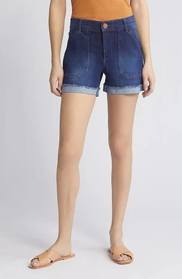 Wit & Wisdom 'Ab'Solution Patch Pocket High Waist Denim Shorts Indigo at Nordstrom,