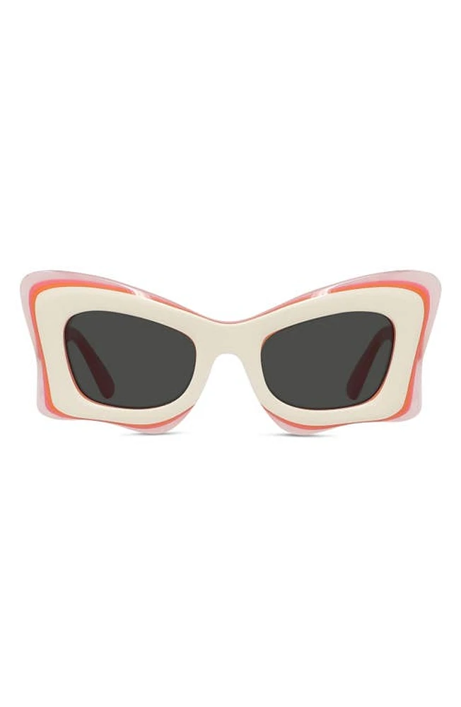 Loewe x Paula's Ibiza 50mm Butterfly Sunglasses in Beige/Other /Smoke at Nordstrom