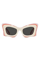 Loewe x Paula's Ibiza 50mm Butterfly Sunglasses in Beige/Other /Smoke at Nordstrom