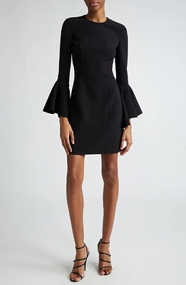 Michael Kors Collection Flare Cuff Stretch Wool Sheath Dress Black at Nordstrom,