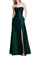 Alfred Sung Strapless Satin A-Line Gown at Nordstrom,