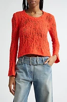 Acne Studios Kresa Loose Stitch Crewneck Sweater Red at Nordstrom,