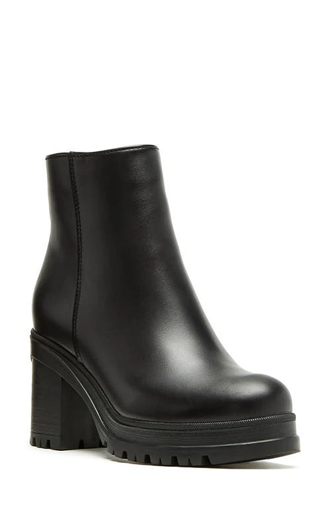 La Canadienne Percie Waterproof Platform Bootie in Black Leather at Nordstrom, Size 11