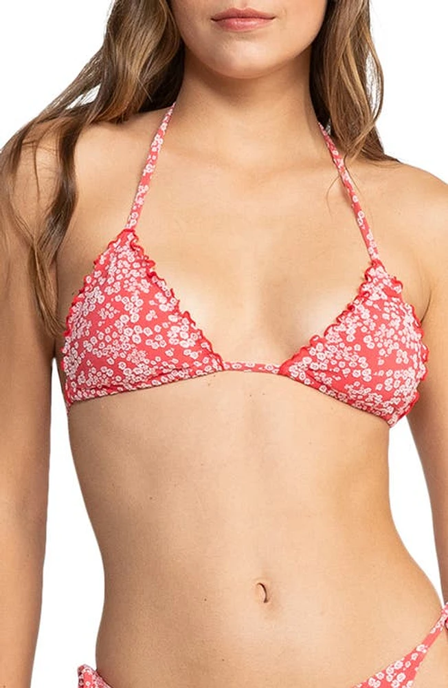 Roxy Margarita Mini Tiki Triangle Bikini Top Hibiscus at Nordstrom,