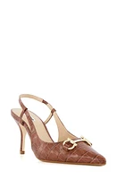 Dune London Click Croc Embossed Pointed Toe Pump Tan at Nordstrom,