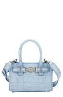 Versace Medusa 95 Mini Croc Embossed Leather Tote in Pastel Blue-Palladium at Nordstrom