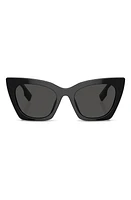 burberry 52mm Cat Eye Sunglasses in Black/Black at Nordstrom