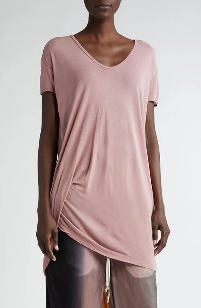 Rick Owens Hiked Asymmetric Drape Detail Jersey T-Shirt at Nordstrom, Us