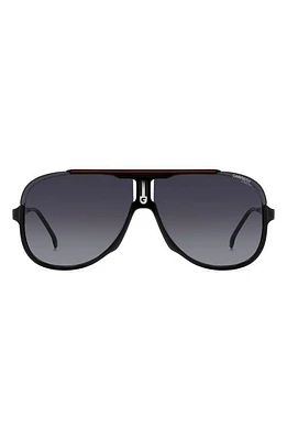 Carrera Eyewear 64mm Oversize Aviator Sunglasses in Black Red/Grey Shaded at Nordstrom