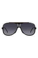 Carrera Eyewear 64mm Oversize Aviator Sunglasses in Black Red/Grey Shaded at Nordstrom