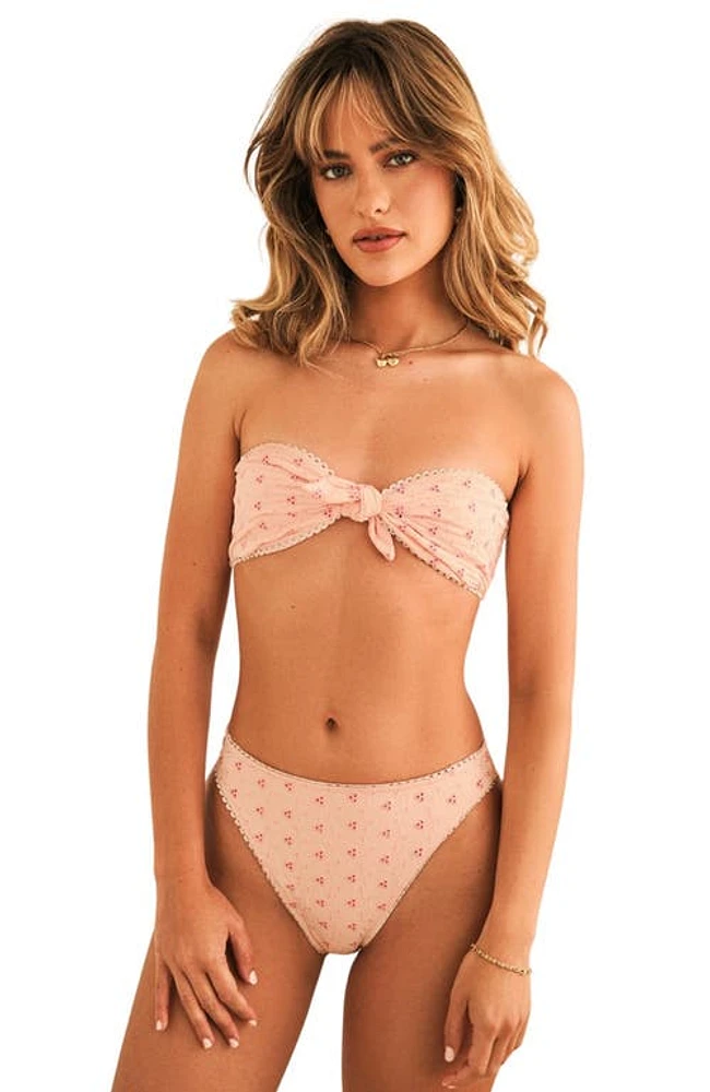 Dippin Daisys Bunny Knotted Bandeau Bikini Top Bubblegum at Nordstrom,