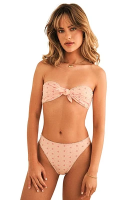 Dippin Daisys Bunny Knotted Bandeau Bikini Top Bubblegum at Nordstrom,