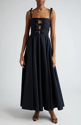 Giambattista Valli Bow Front Maxi Dress in Black at Nordstrom, Size 4 Us