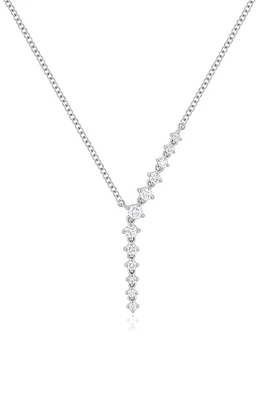 EF Collection Waterfall Prong Set Diamond Y-Necklace in 14K White Gold at Nordstrom