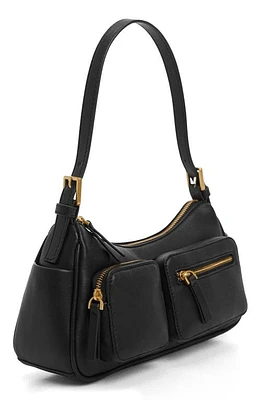 MANGO Faux Leather Shoulder Bag in Black at Nordstrom