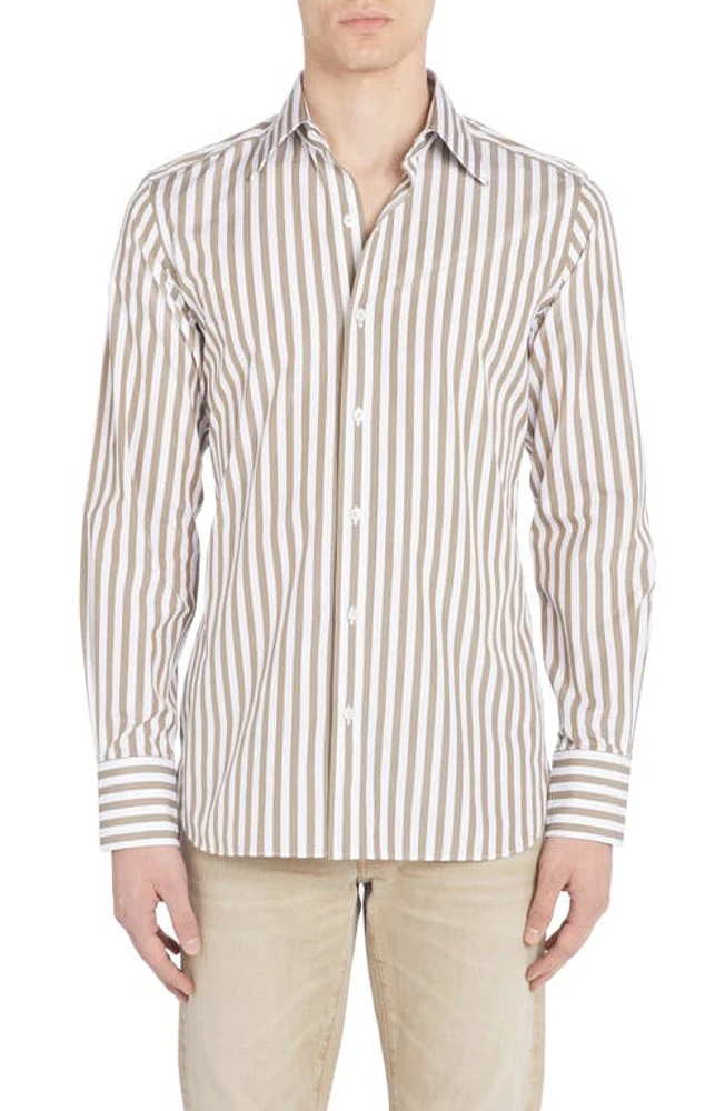 TOM FORD Slim Fit Stripe Button-Up Shirt at Nordstrom, Eu