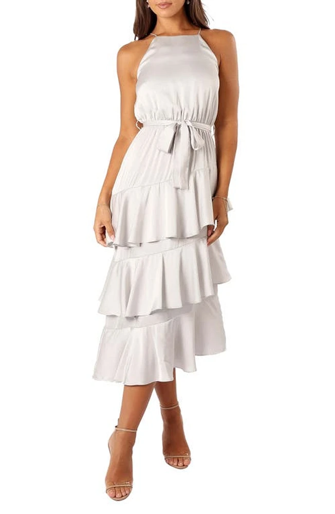 Petal & Pup Seychelle Tiered Midi Dress Silver at Nordstrom,