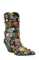 AZALEA WANG Diligent Embroidered Western Boot in Black at Nordstrom, Size 6.5