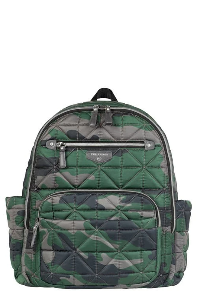 TWELVElittle Companion Quilted Nylon Diaper Backpack in Camo Print at Nordstrom