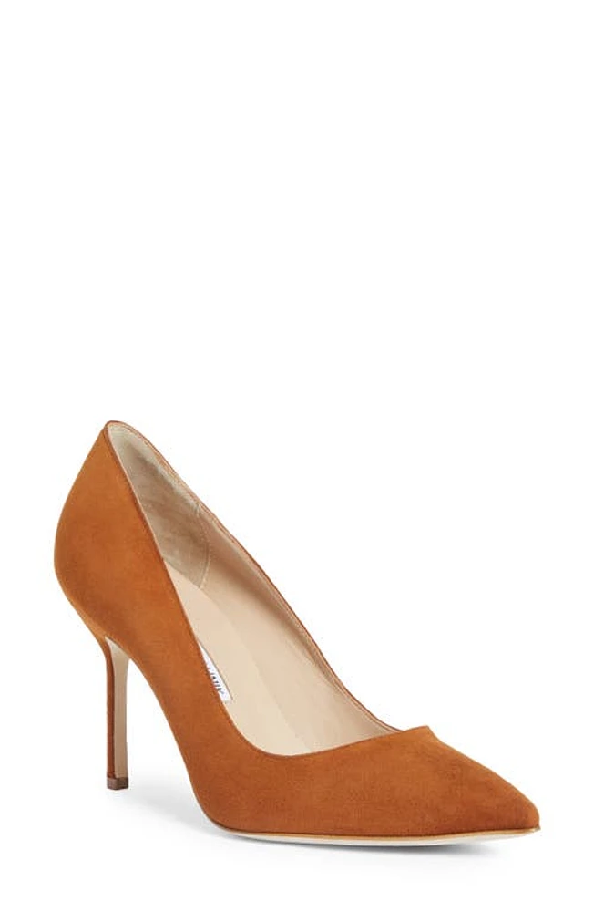 Manolo Blahnik BB Pointed Toe Pump in Brown at Nordstrom, Size 7.5Us