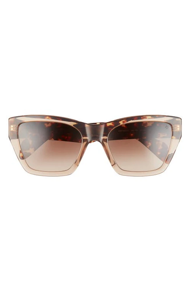 rag & bone 54mm Gradient Rectangle Sunglasses in Beige Havana/Brown Gradient at Nordstrom