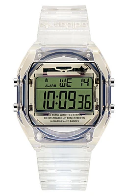 adidas AO Street Translucent Resin Strap Watch in Off White at Nordstrom