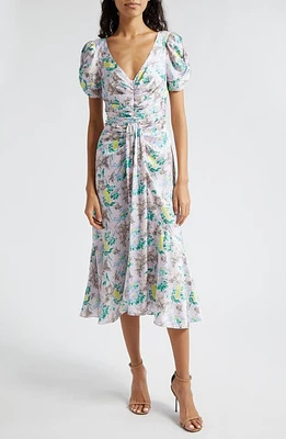 Cinq à Sept Walker Floral Midi Dress Pastel Multi at Nordstrom,