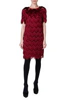 Akris punto Zigzag Fringe Dress 069 Garnet at