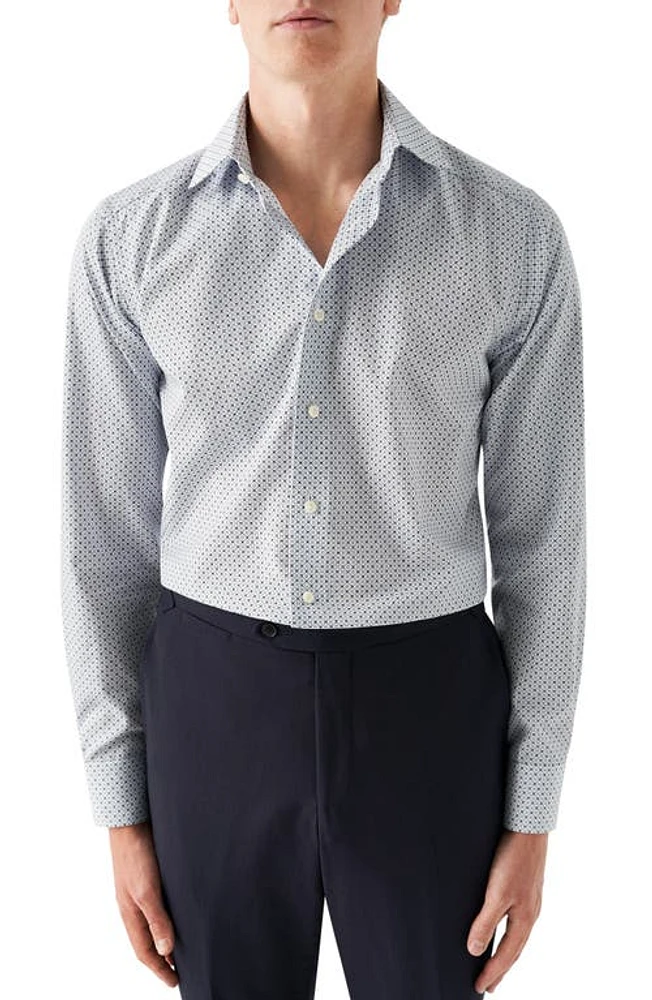 Eton Contemporary Fit Geometric Print Dress Shirt Lt/Pastel Blue at Nordstrom, - R