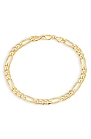 Argento Vivo Sterling Silver Men's Figaro Chain Bracelet in Gold at Nordstrom, Size 8.5