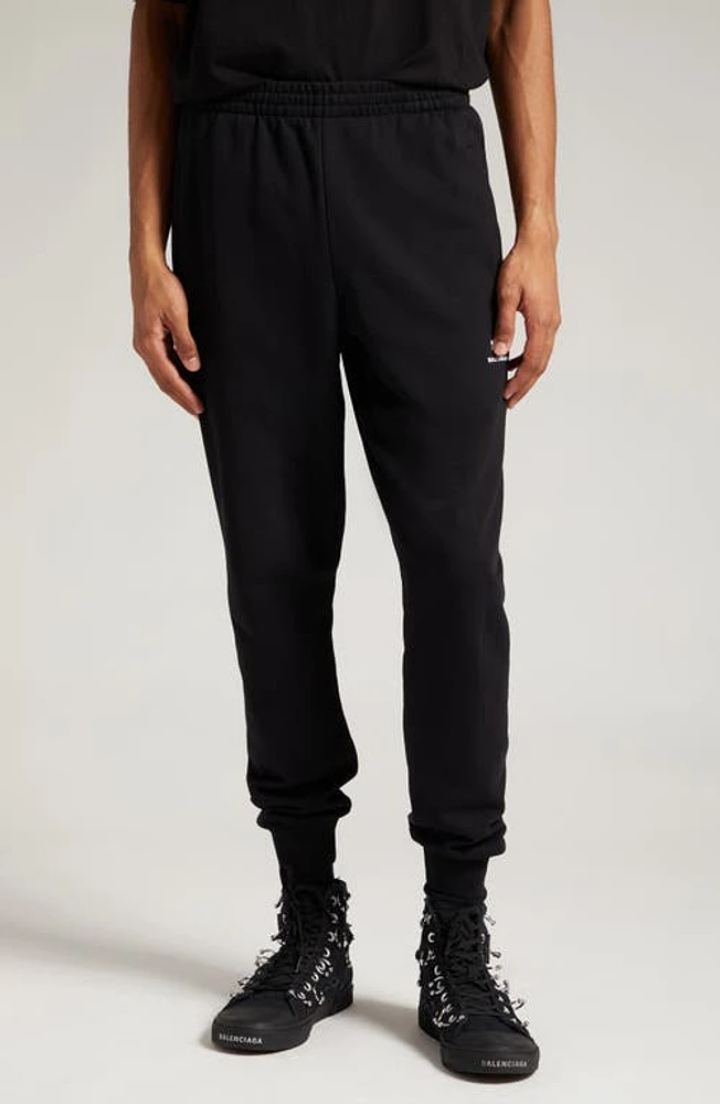 Balenciaga Infinity Logo Slim Fit Cotton Joggers Black/White at Nordstrom,