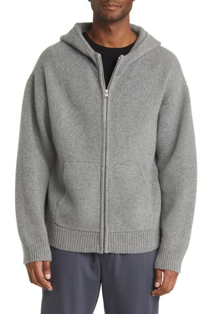 FRAME Men's Full Zip Cashmere Hoodie Warm Grey at Nordstrom,